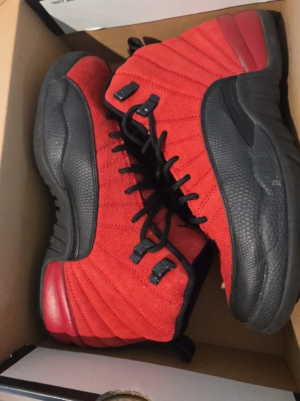 Nike Air Jordan 12 Retro GS Reverse Flu Game Varsity Red Black 153265-602...